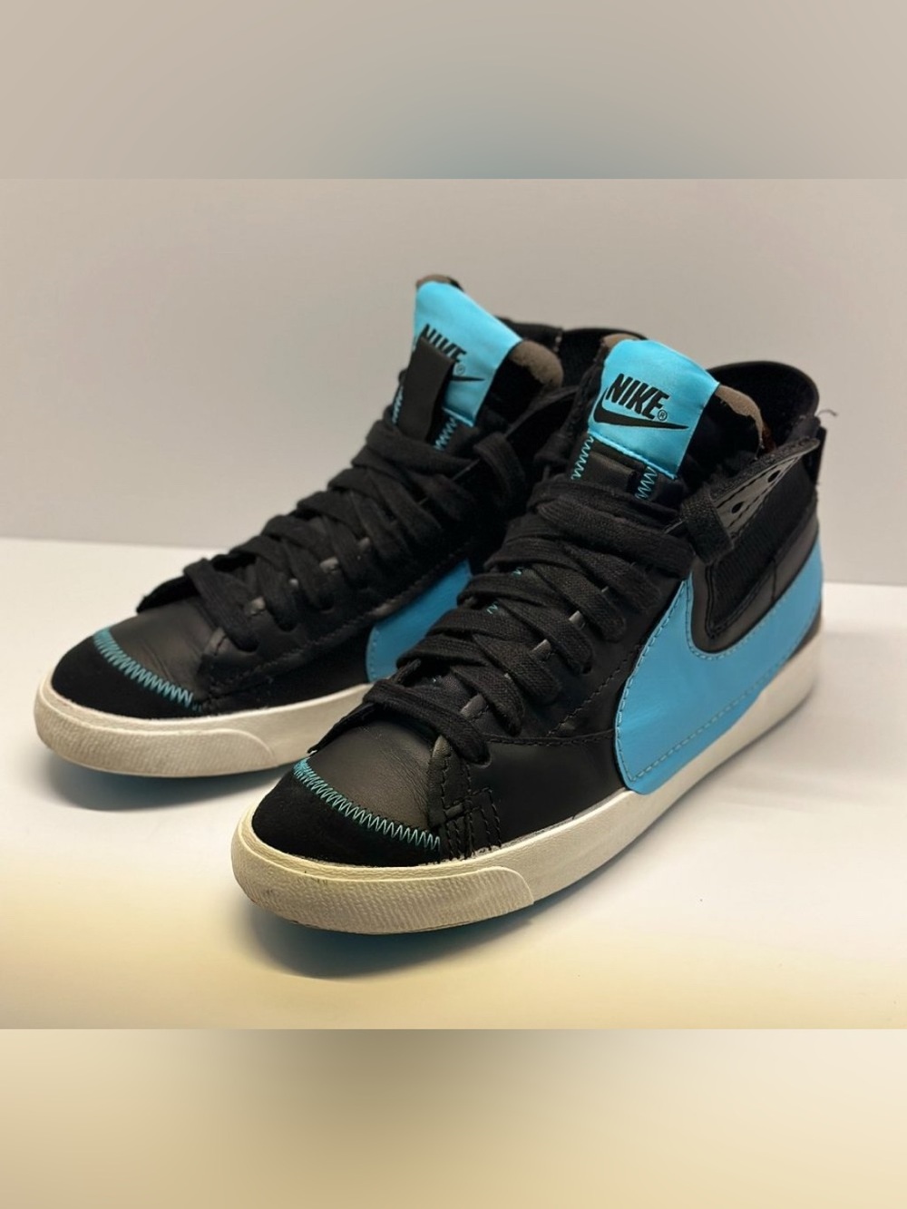 Worn Once Sz 8.5 Nike Blazer Mid '77 Jumbo in Black and Baltic Blue